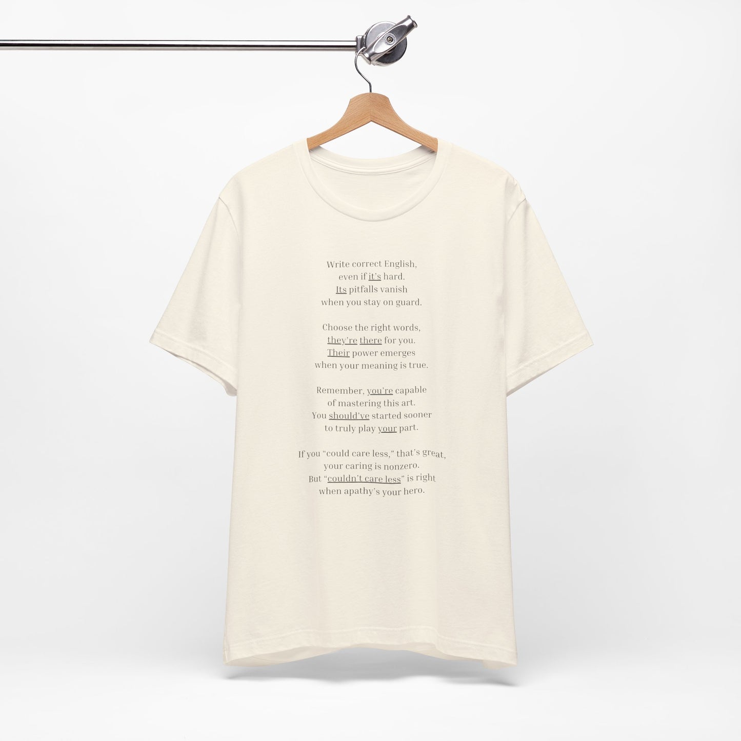 Correct English rhymed poem T-Shirt - Unisex Jersey Short Sleeve Tee