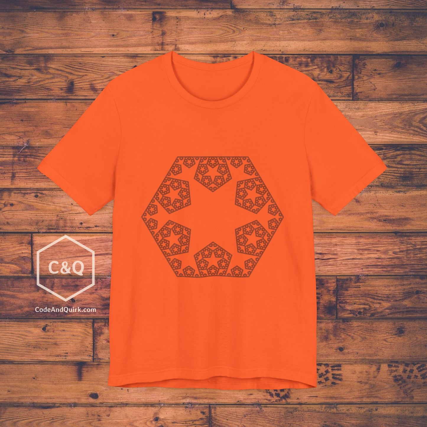 Fractal 6-point star hexagon pattern geeky T-shirt