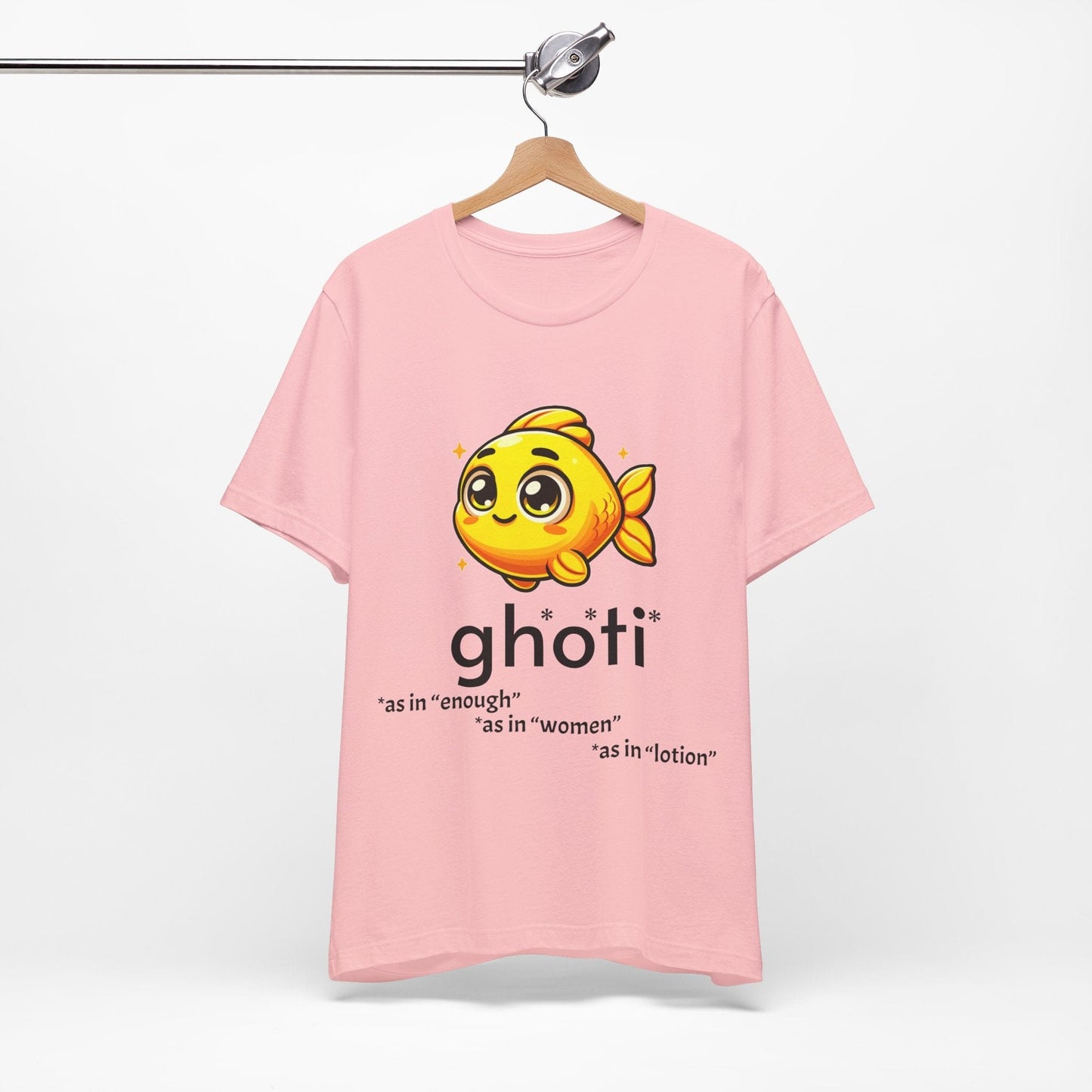 T-Shirt Fish/Ghoti English Pronunciation Joke T-Shirt for language geeks, Unisex Jersey Short Sleeve Tee