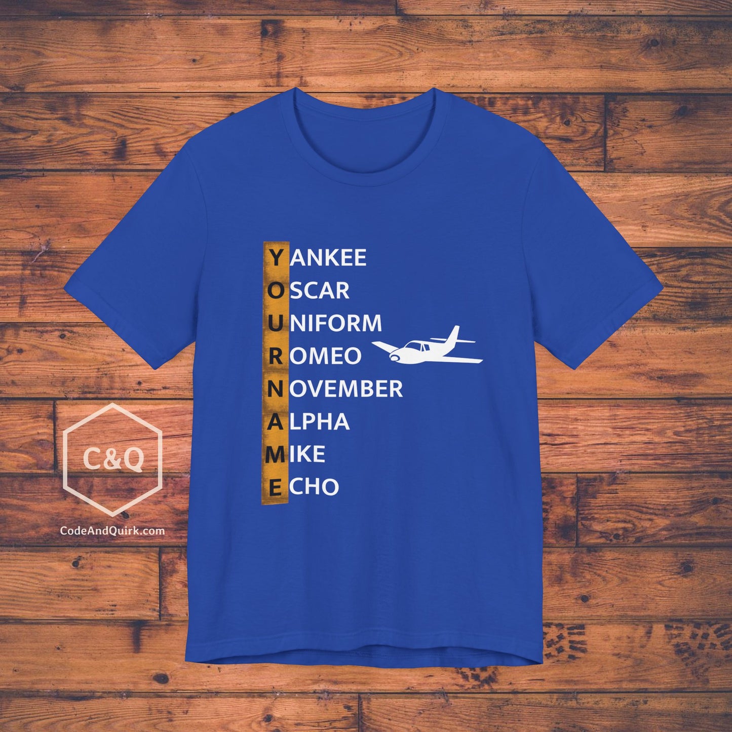 Your Name in NATO Phonetic Alphabet Personalized Aviation Geek's T-Shirt