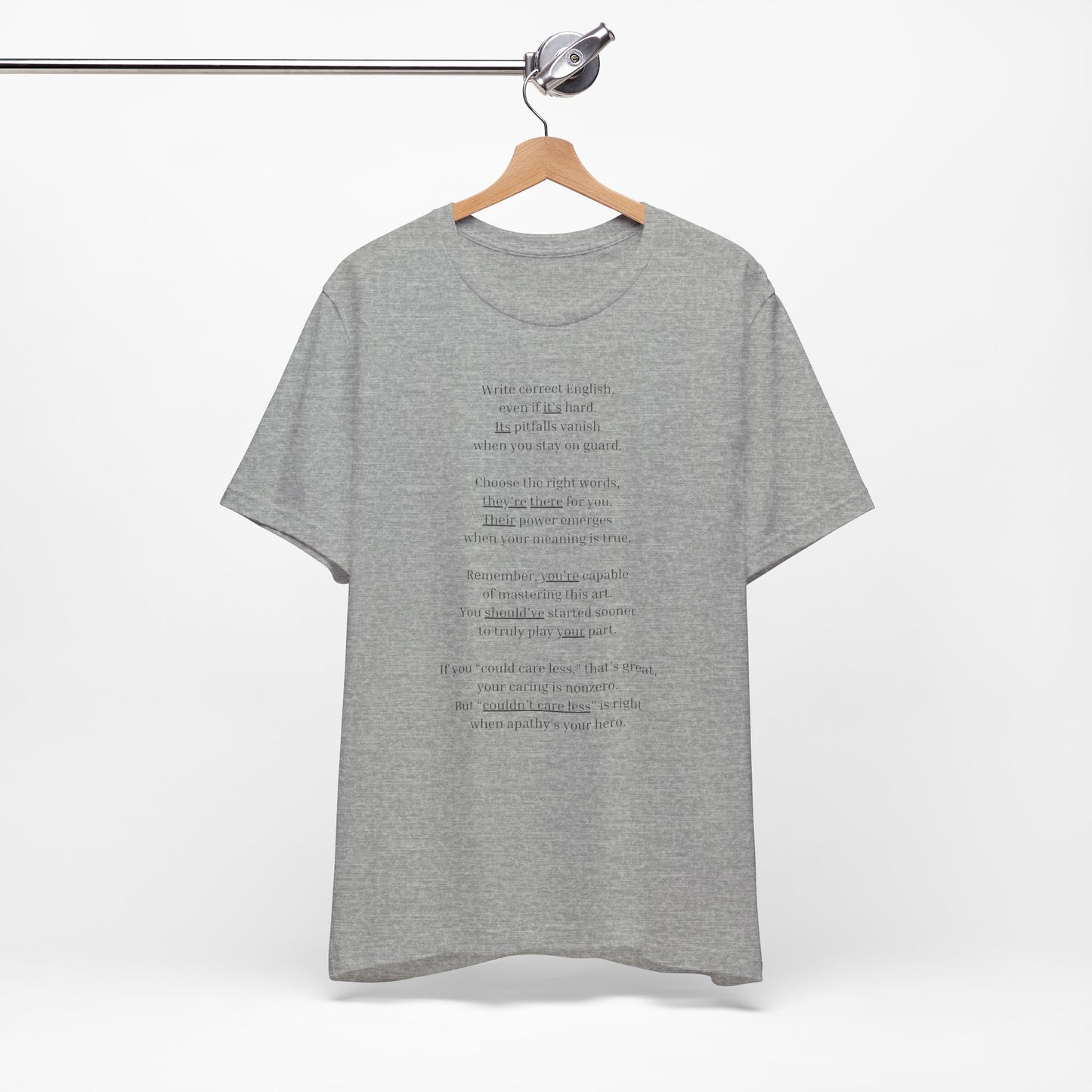 Correct English rhymed poem T-Shirt - Unisex Jersey Short Sleeve Tee