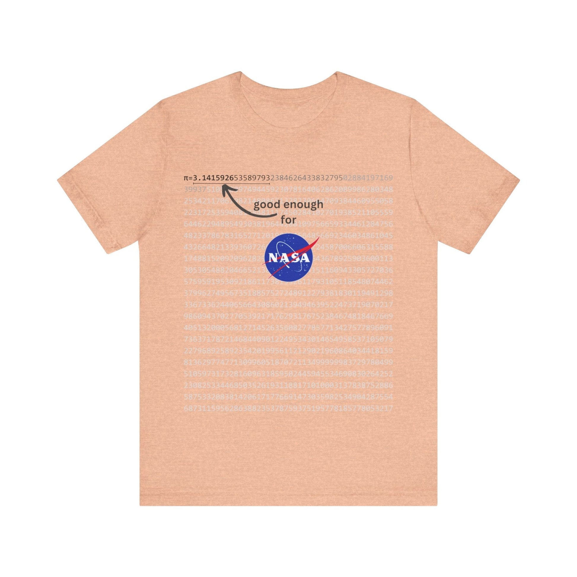 T-Shirt Pi shirt for math and space geeks with enough digits of Pi for NASA - Unisex Jersey Short Sleeve Tee