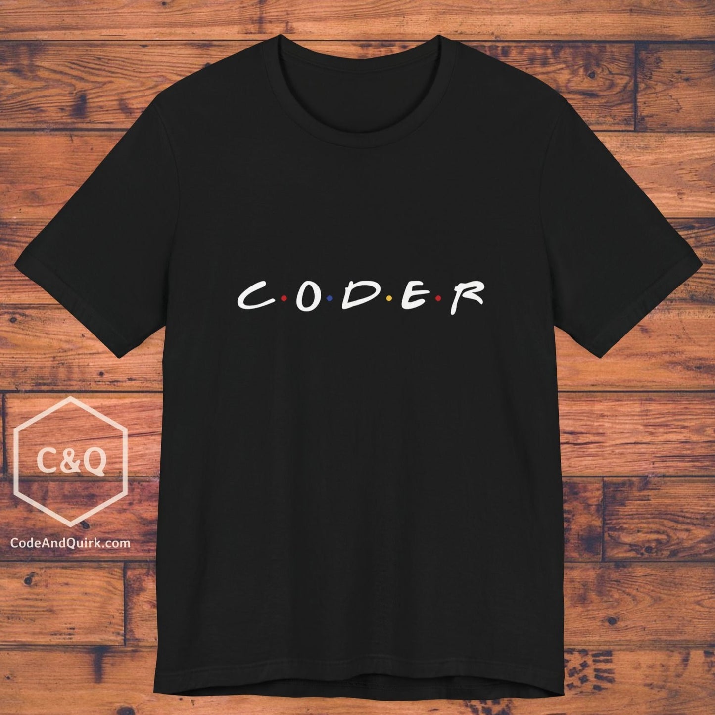 Coder in the style of Friends logo - coders' geeky T-shirt