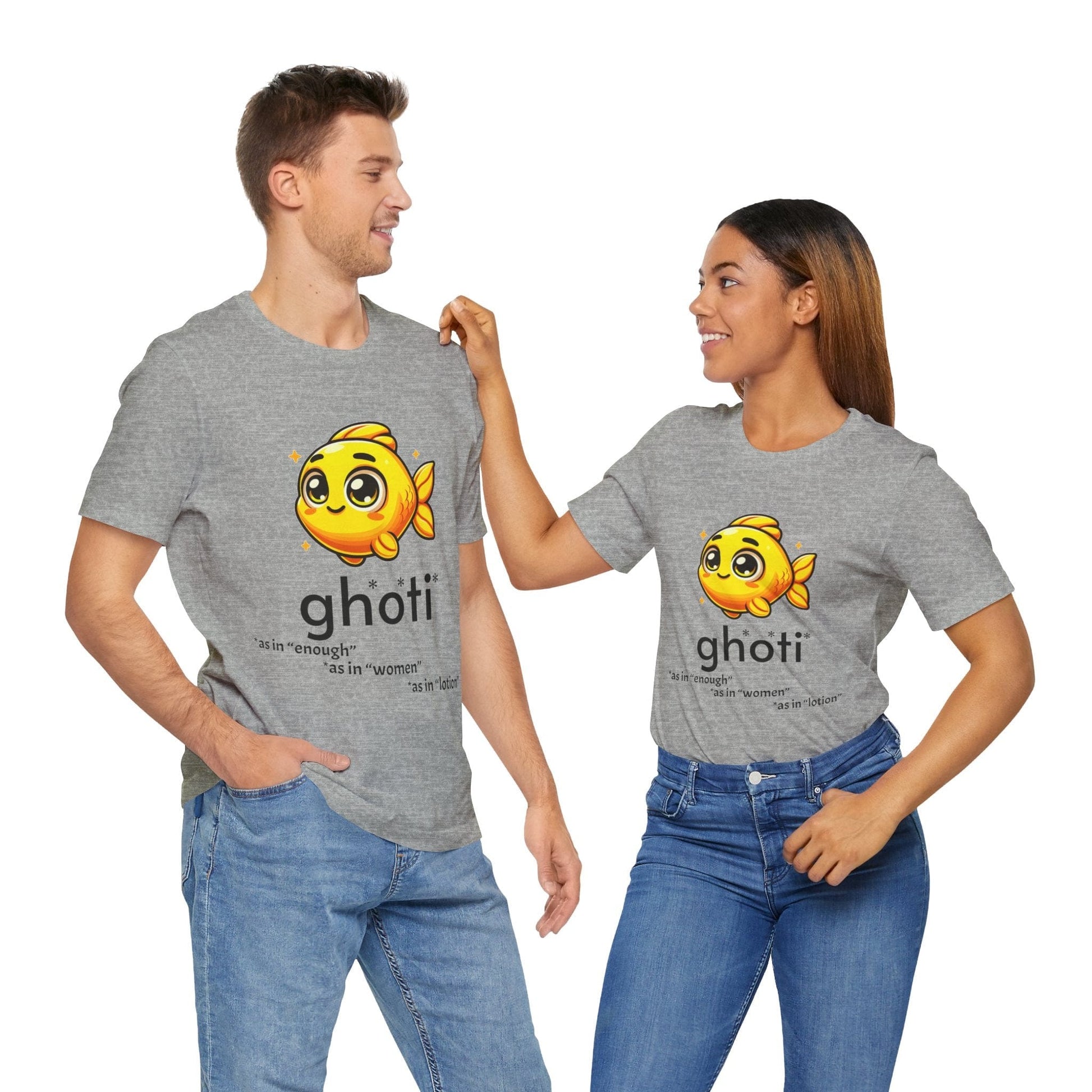 T-Shirt Fish/Ghoti English Pronunciation Joke T-Shirt for language geeks, Unisex Jersey Short Sleeve Tee