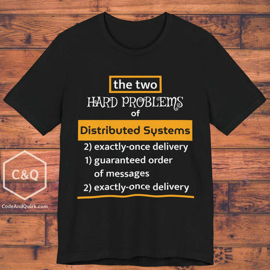 Two Hard Problems of Distributed Systems witty programmer T-Shirt