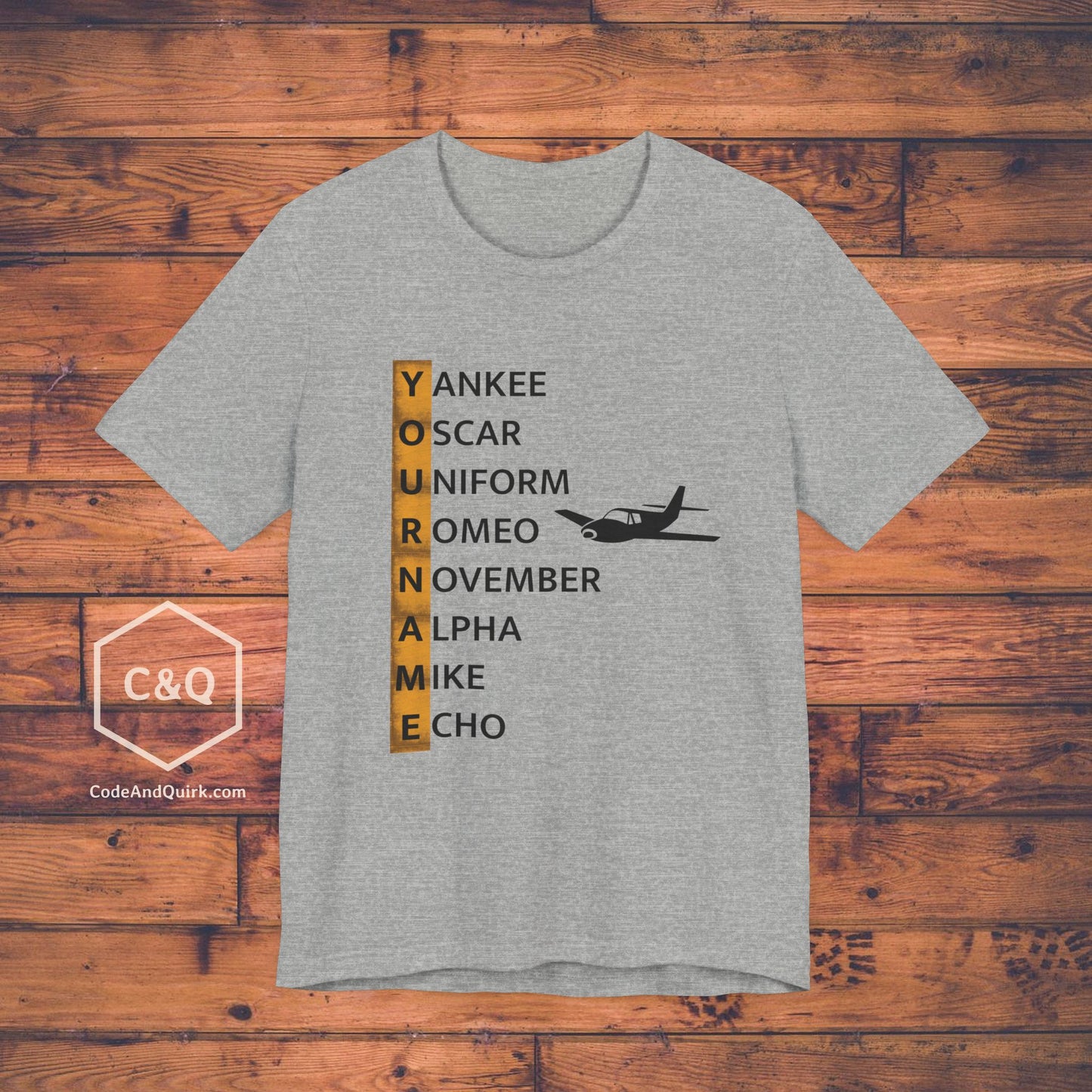 Your Name in NATO Phonetic Alphabet Personalized Aviation Geek's T-Shirt