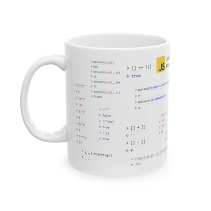 Mug 11oz JavaScript weirdness mug for coders