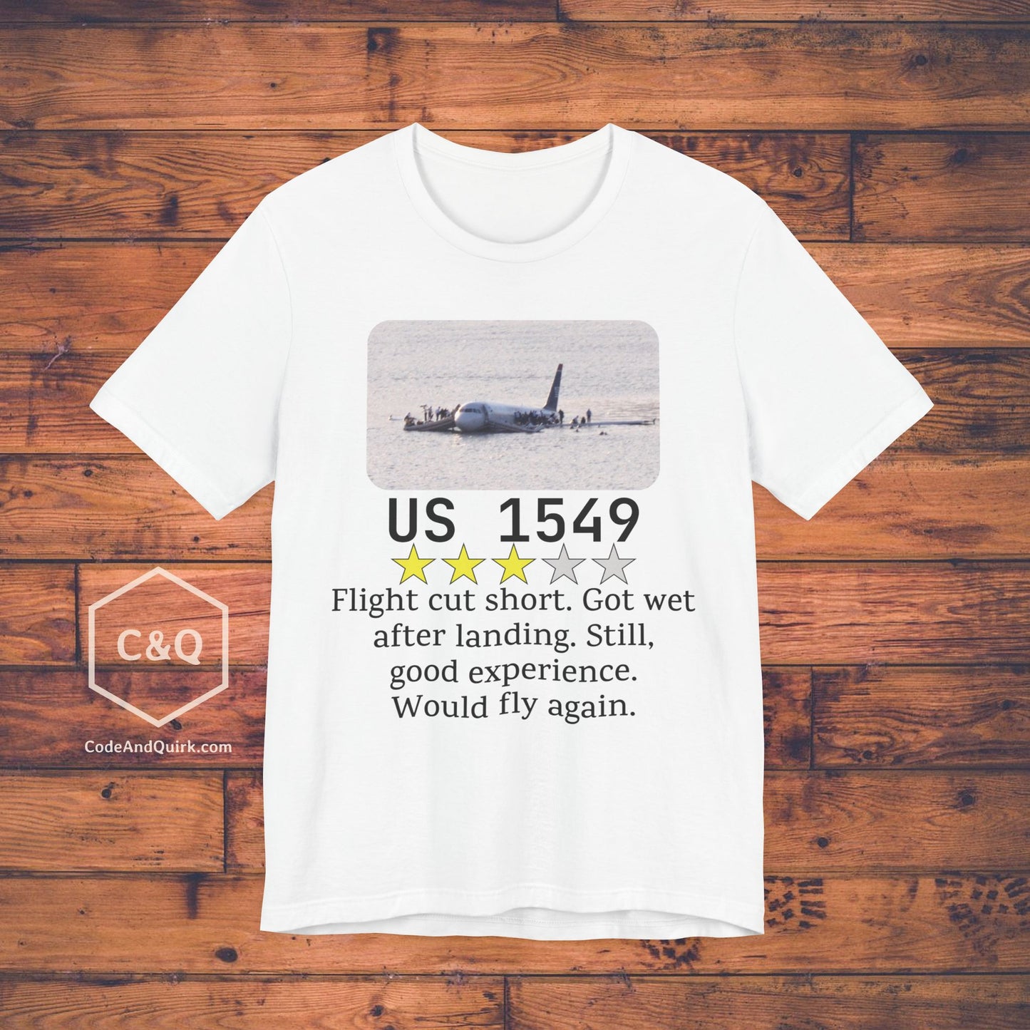 US 1549 flight review, Miracle on Hudson - aviation fan's T-Shirt