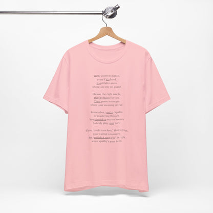 Correct English rhymed poem T-Shirt - Unisex Jersey Short Sleeve Tee