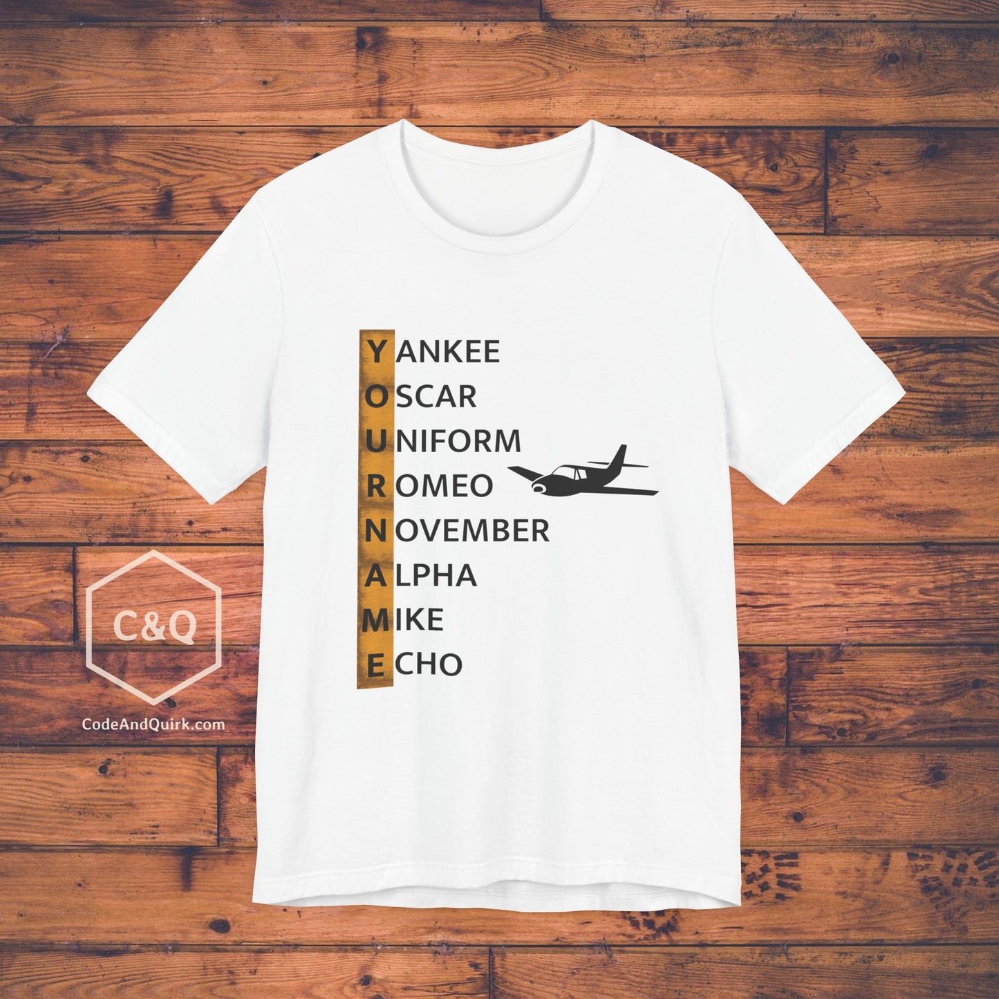 Your Name in NATO Phonetic Alphabet Personalized Aviation Geek's T-Shirt