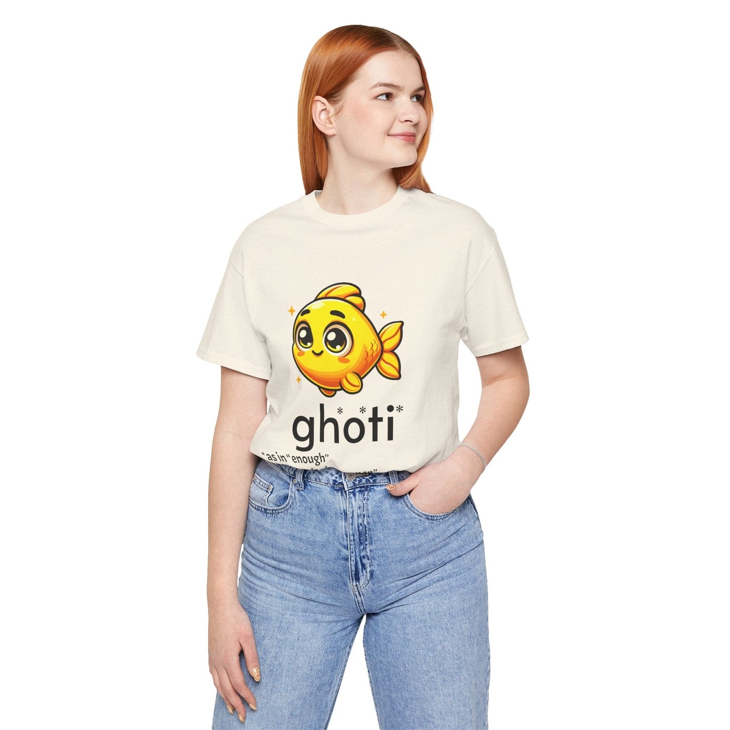 T-Shirt Fish/Ghoti English Pronunciation Joke T-Shirt for language geeks, Unisex Jersey Short Sleeve Tee