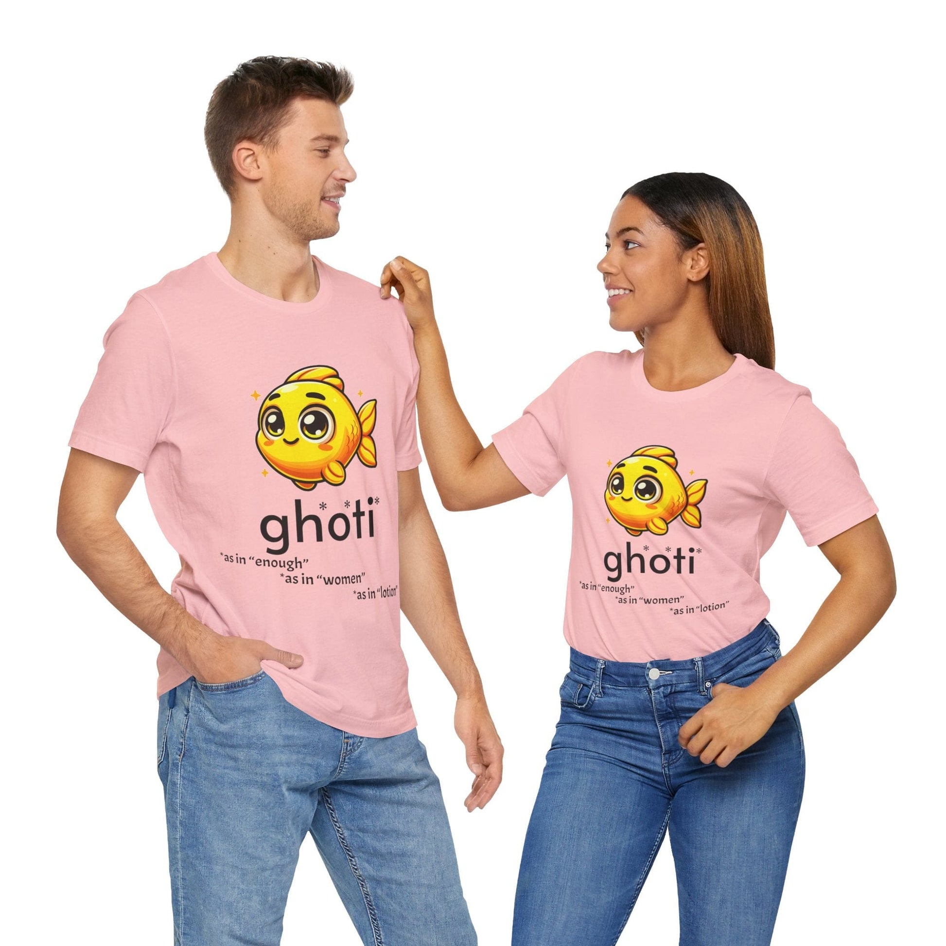 T-Shirt Fish/Ghoti English Pronunciation Joke T-Shirt for language geeks, Unisex Jersey Short Sleeve Tee