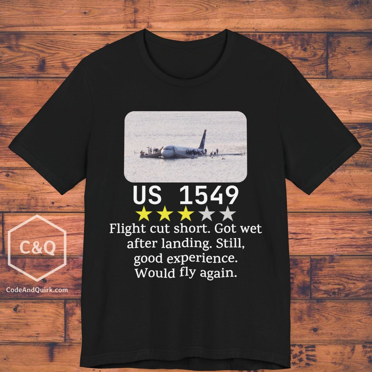 US 1549 flight review, Miracle on Hudson - aviation fan's T-Shirt