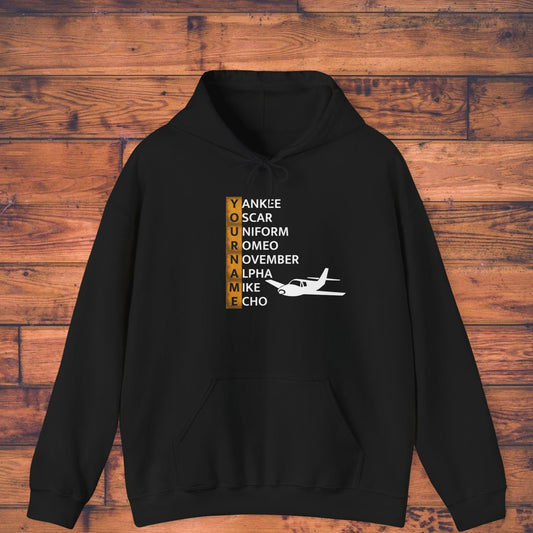 Your Name in NATO Phonetic Alphabet Personalized Aviation Hoodie