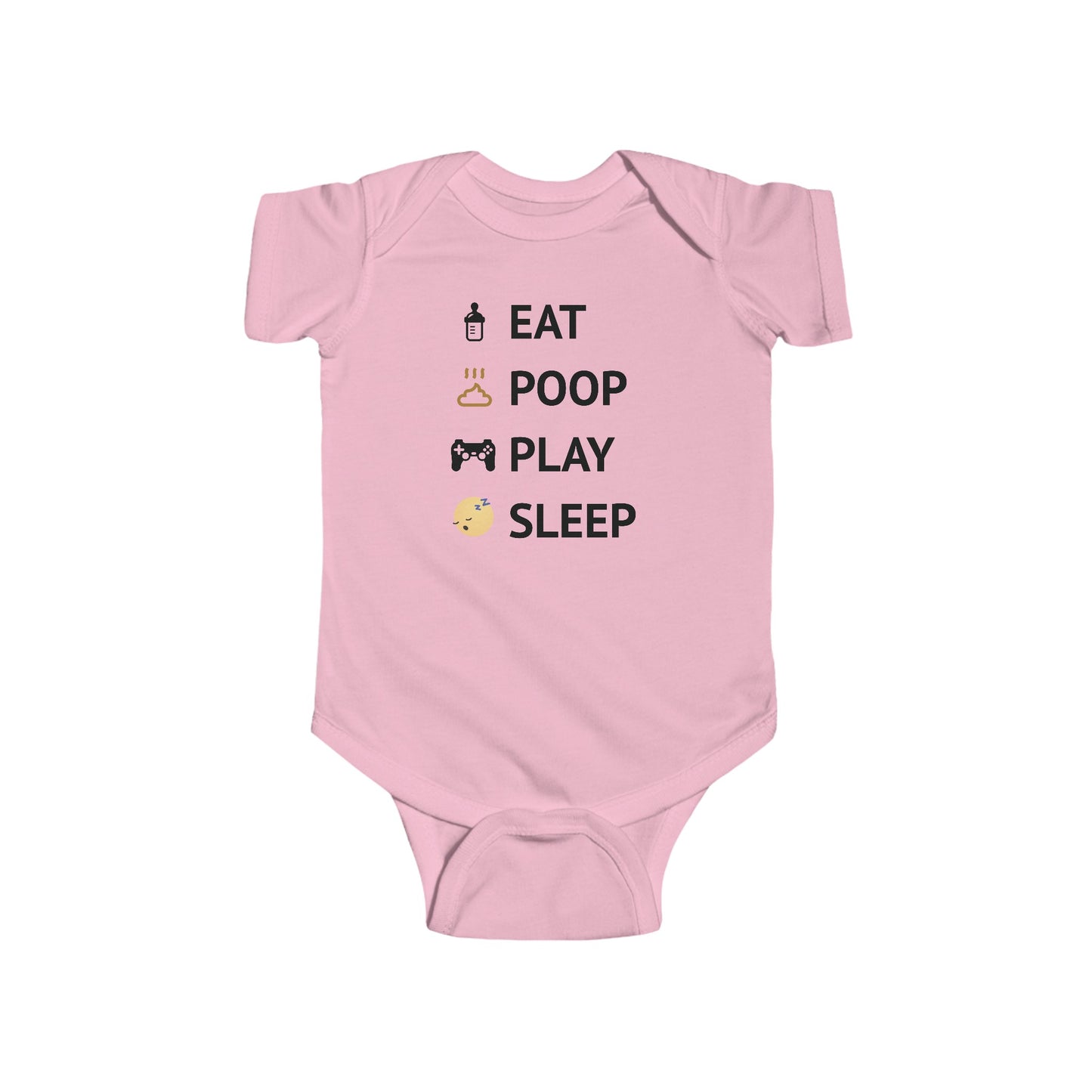 Eat, Poop, Play, Sleep - Geeky Fine Jersey Baby Bodysuit