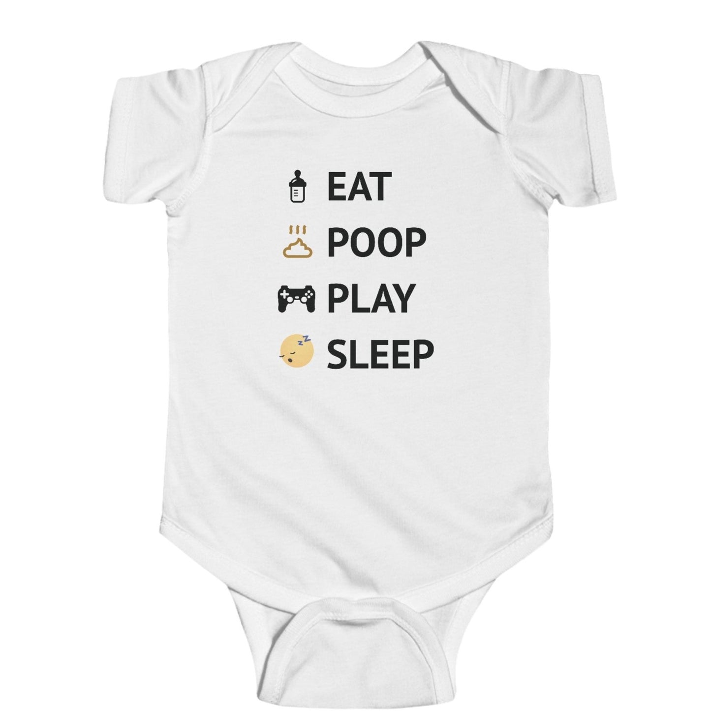 Eat, Poop, Play, Sleep - Geeky Fine Jersey Baby Bodysuit