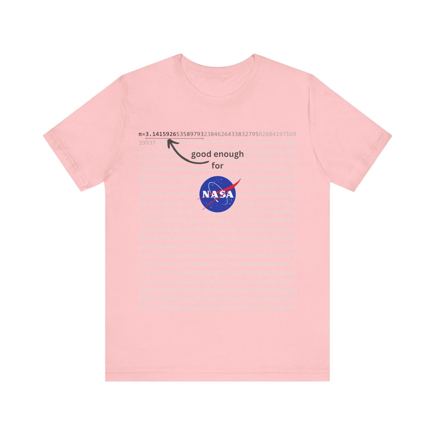 T-Shirt Pi shirt for math and space geeks with enough digits of Pi for NASA - Unisex Jersey Short Sleeve Tee