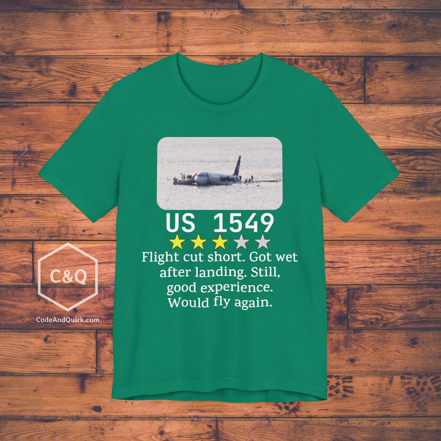 US 1549 flight review, Miracle on Hudson - aviation fan's T-Shirt