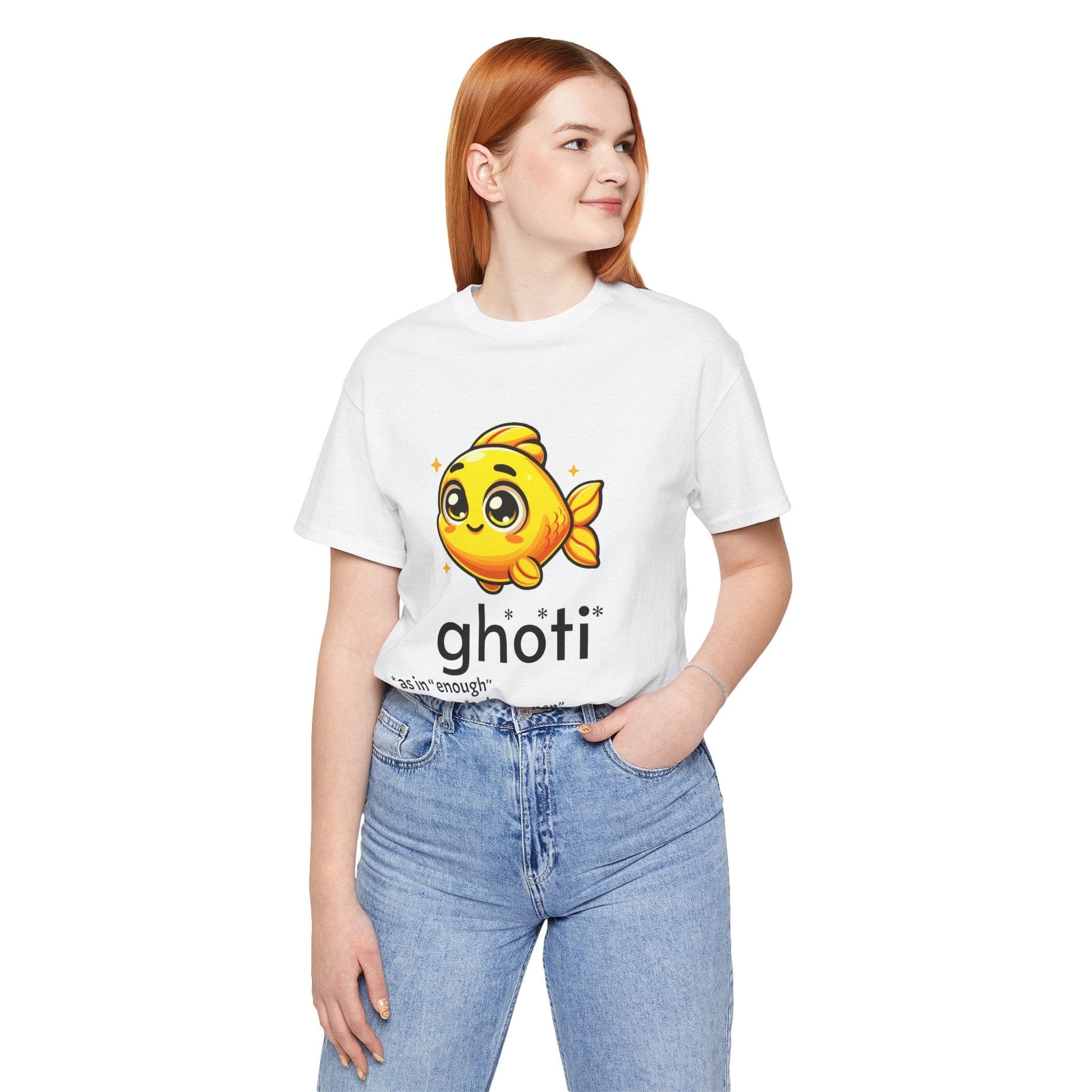 T-Shirt Fish/Ghoti English Pronunciation Joke T-Shirt for language geeks, Unisex Jersey Short Sleeve Tee