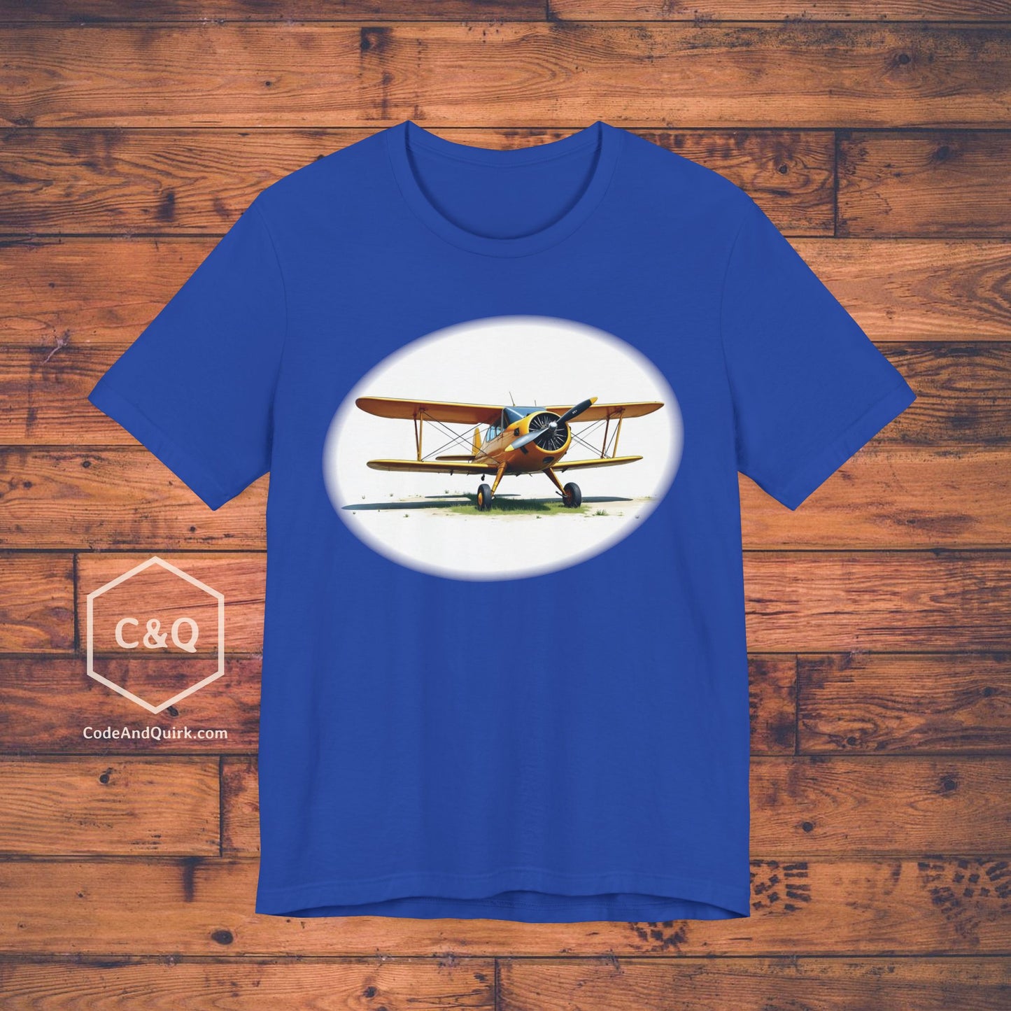 Single-prop GA biplane AN-2 on a grass airfield - aviation fan's T-Shirt