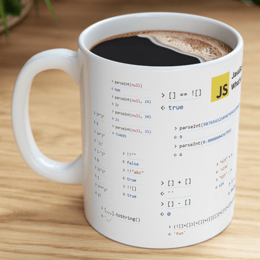 Mug 11oz JavaScript weirdness mug for coders