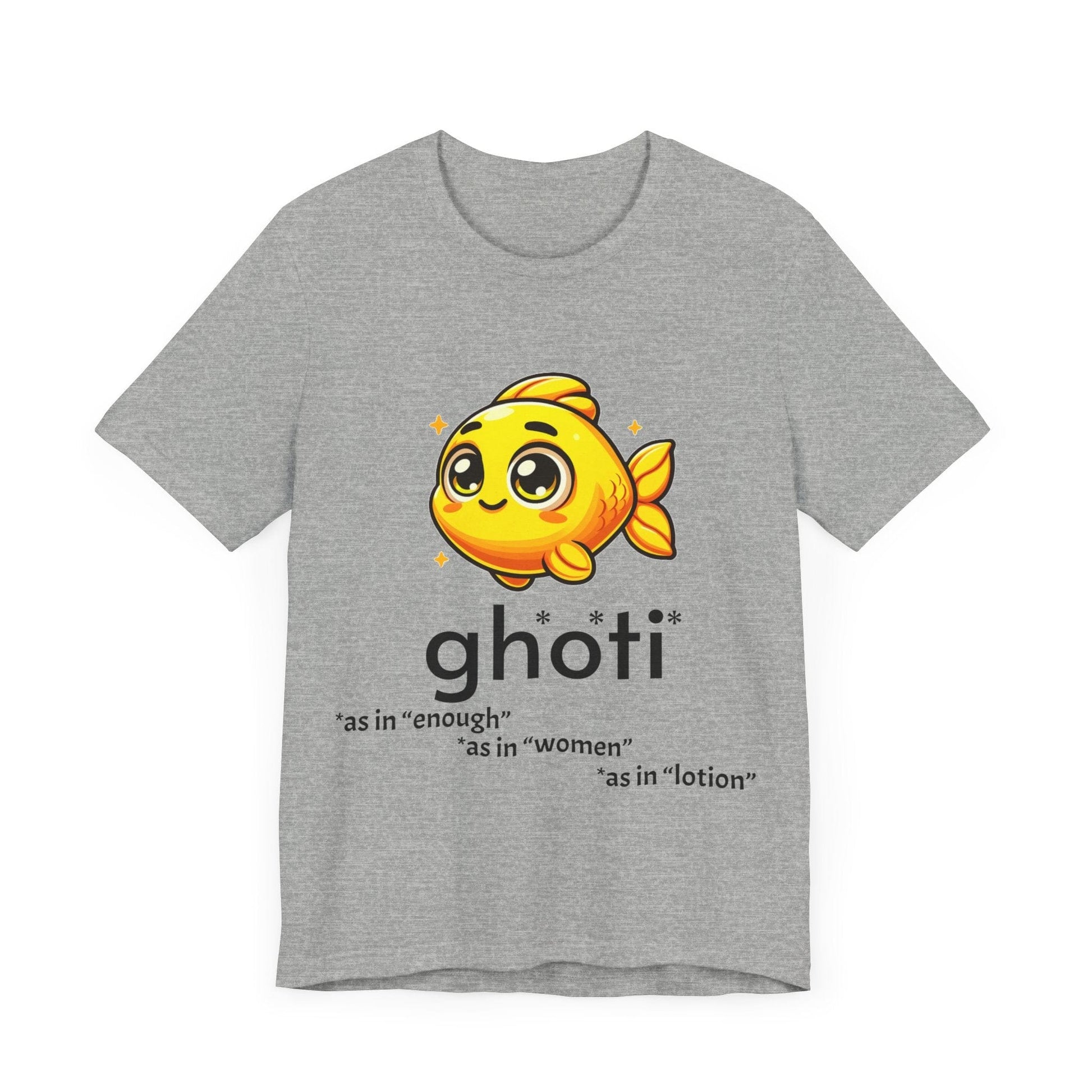 T-Shirt Fish/Ghoti English Pronunciation Joke T-Shirt for language geeks, Unisex Jersey Short Sleeve Tee