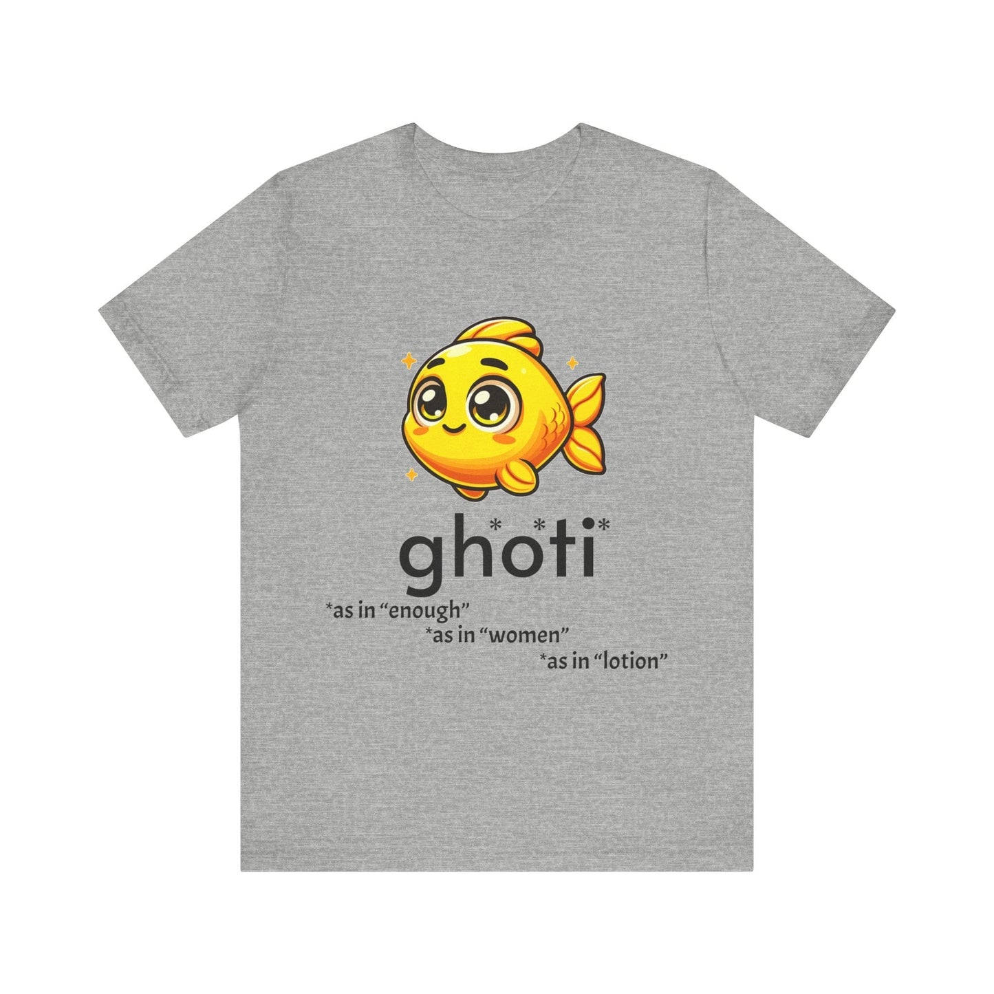 T-Shirt Fish/Ghoti English Pronunciation Joke T-Shirt for language geeks, Unisex Jersey Short Sleeve Tee