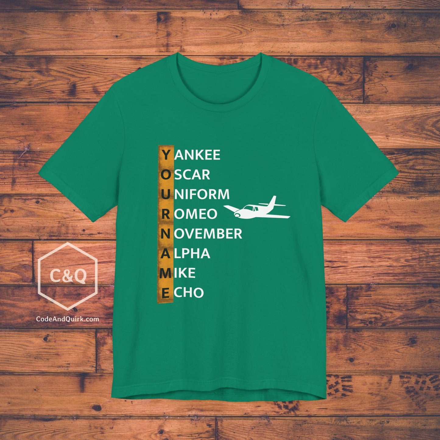 Your Name in NATO Phonetic Alphabet Personalized Aviation Geek's T-Shirt