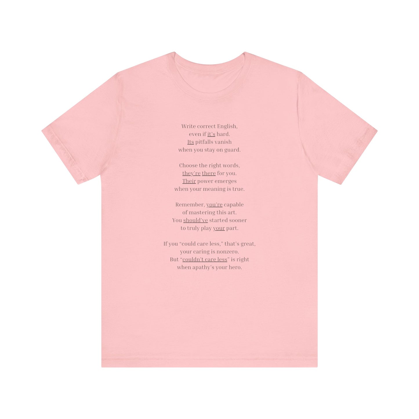 Correct English rhymed poem T-Shirt - Unisex Jersey Short Sleeve Tee